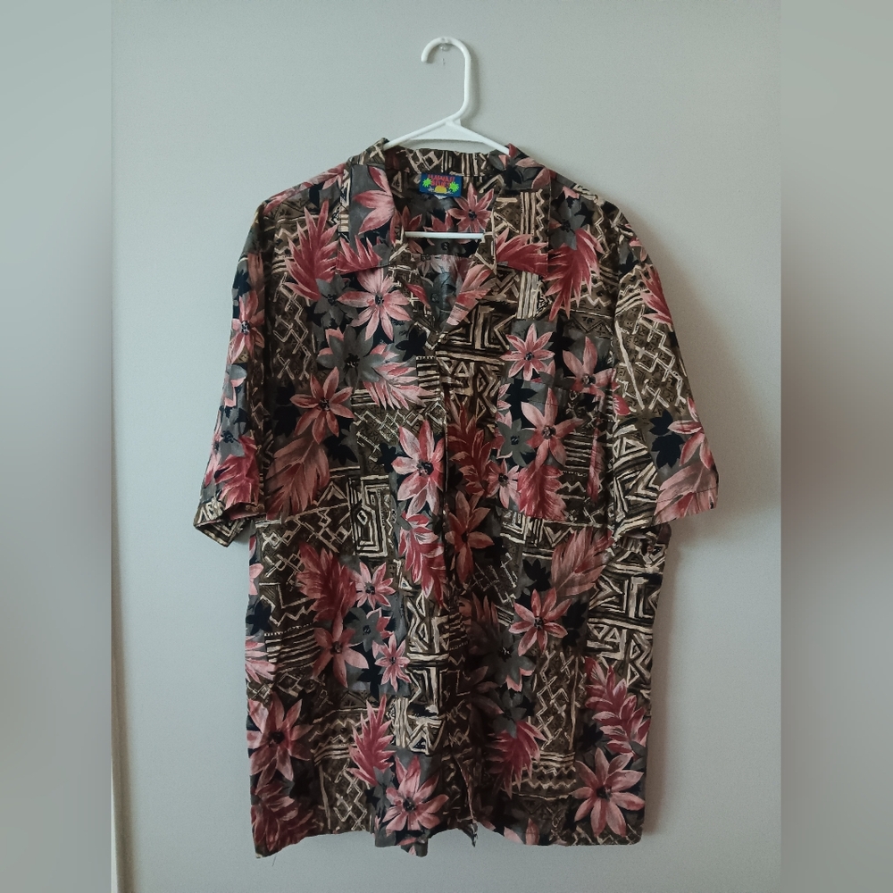 Hawaii Blues Floral Button Down Shirt